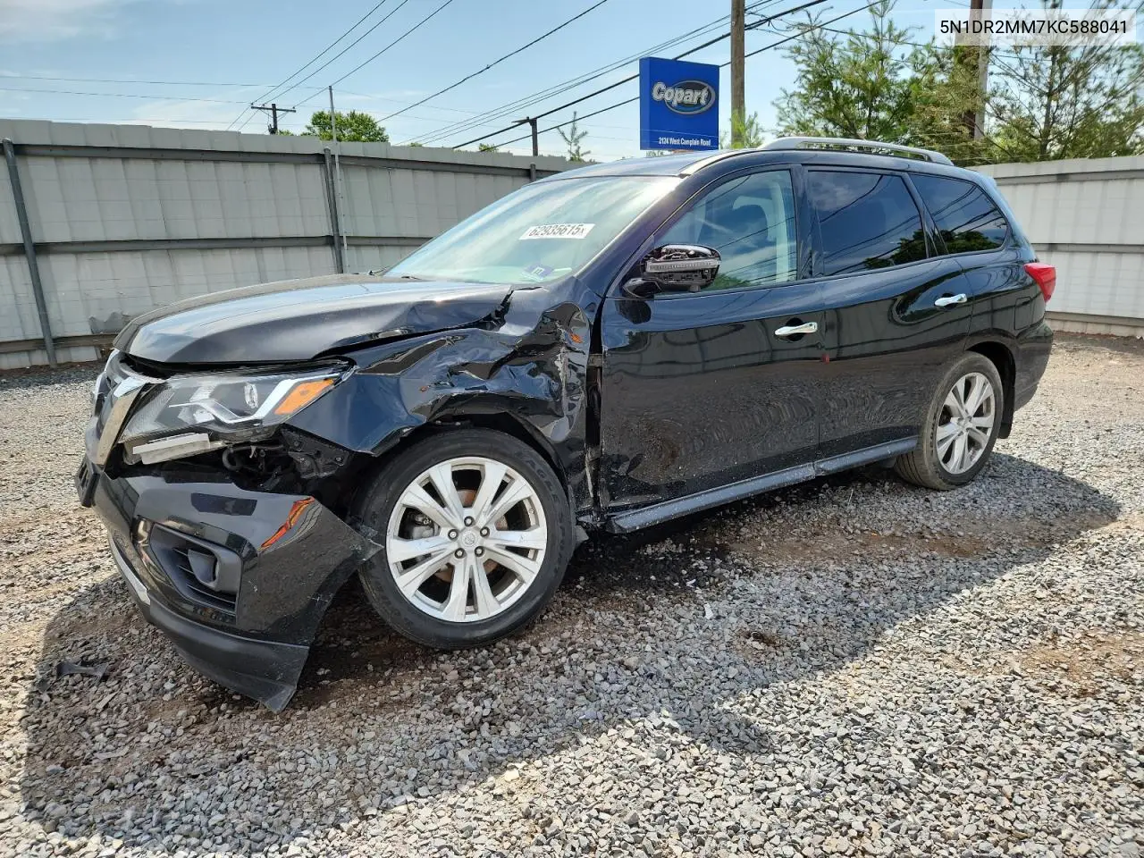 2019 Nissan Pathfinder S VIN: 5N1DR2MM7KC588041 Lot: 62935615