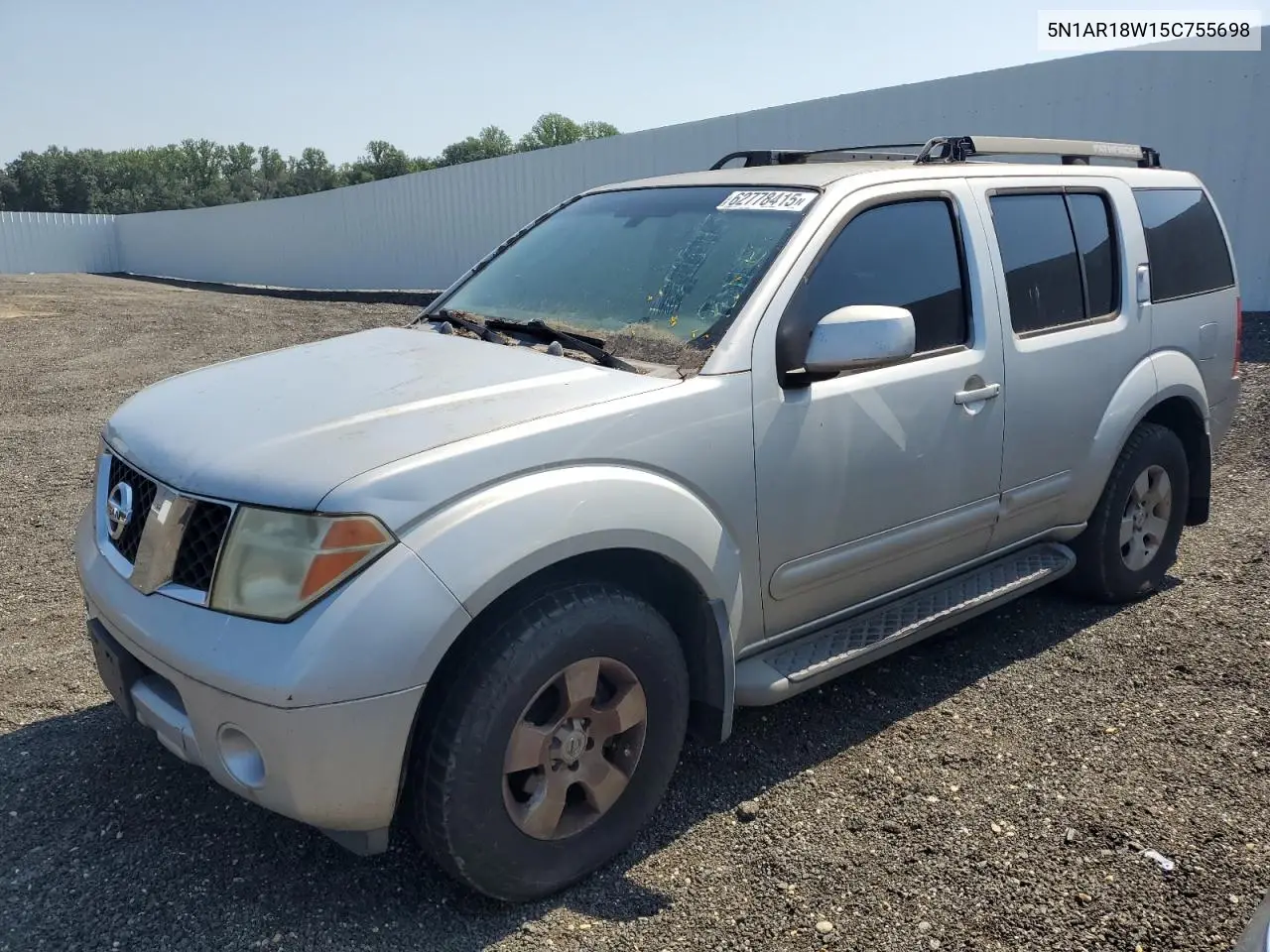 2005 Nissan Pathfinder Le VIN: 5N1AR18W15C755698 Lot: 62778415