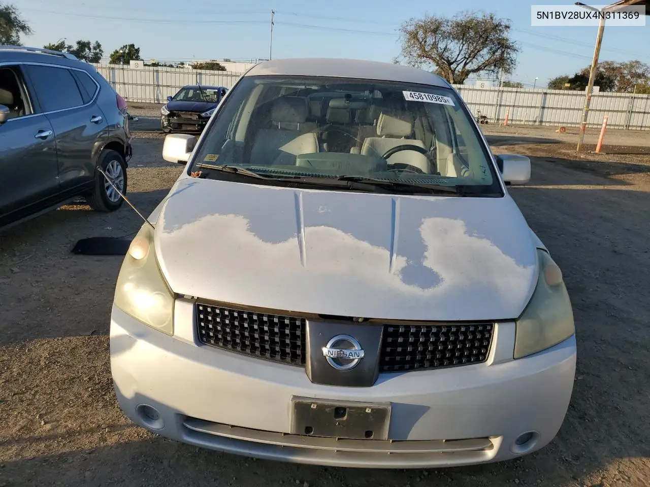 2004 Nissan Quest S VIN: 5N1BV28UX4N311369 Lot: 45810985