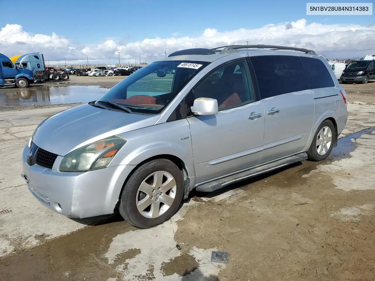 2004 Nissan Quest S VIN: 5N1BV28U84N314383 Lot: 48615145