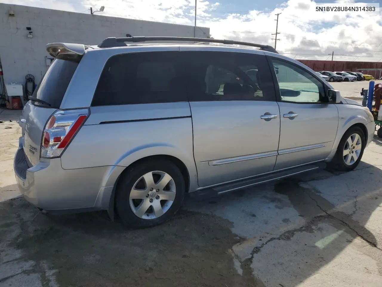 2004 Nissan Quest S VIN: 5N1BV28U84N314383 Lot: 48615145