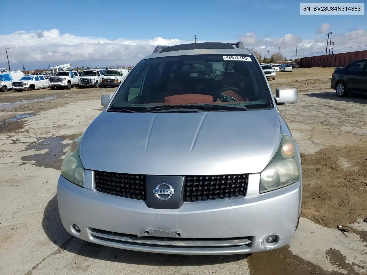 2004 Nissan Quest S VIN: 5N1BV28U84N314383 Lot: 48615145