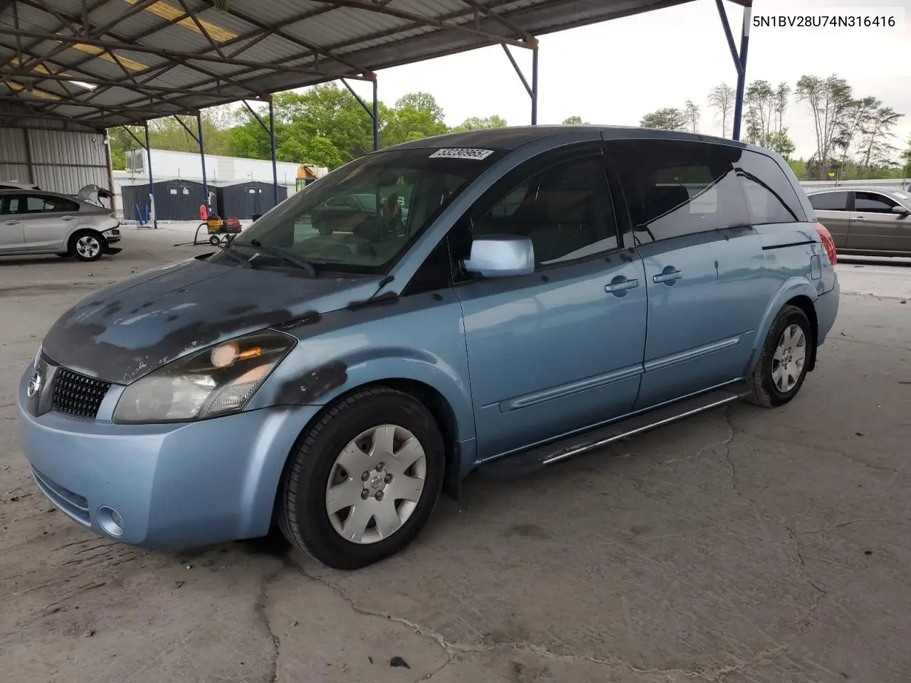 2004 Nissan Quest S VIN: 5N1BV28U74N316416 Lot: 53230965