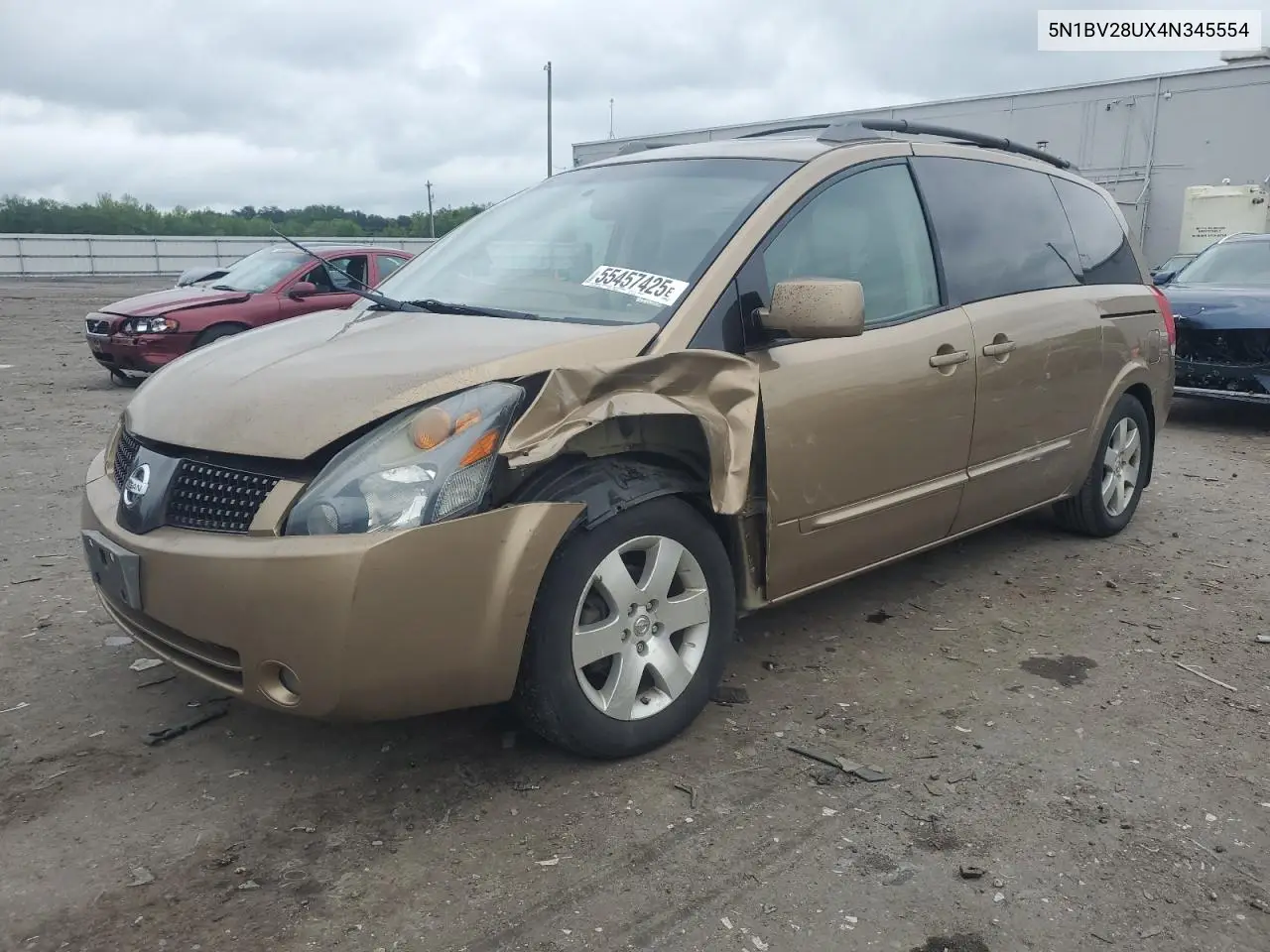 2004 Nissan Quest S VIN: 5N1BV28UX4N345554 Lot: 55457425