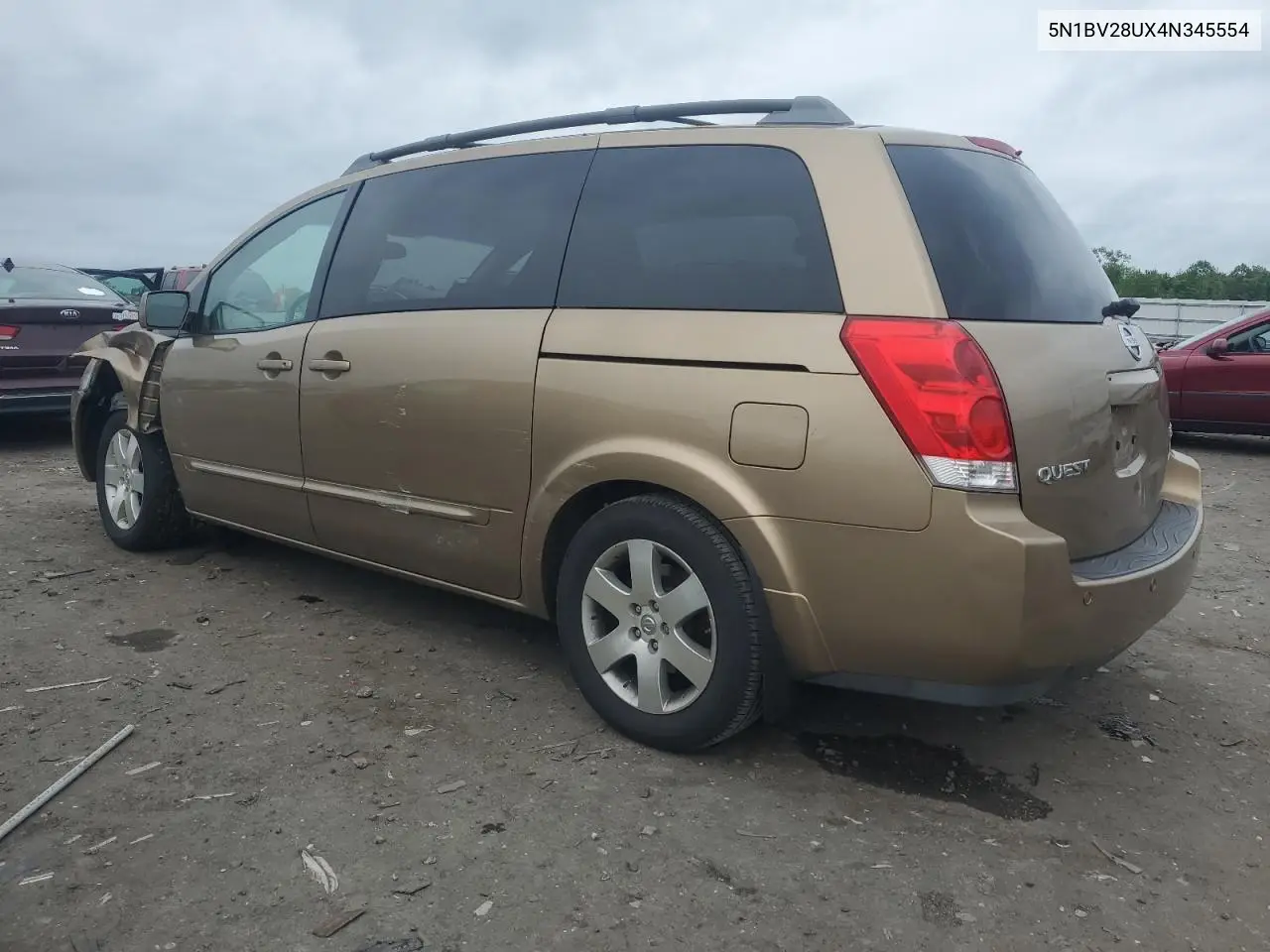 2004 Nissan Quest S VIN: 5N1BV28UX4N345554 Lot: 55457425