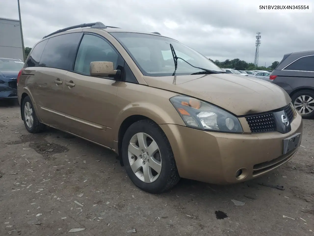 2004 Nissan Quest S VIN: 5N1BV28UX4N345554 Lot: 55457425