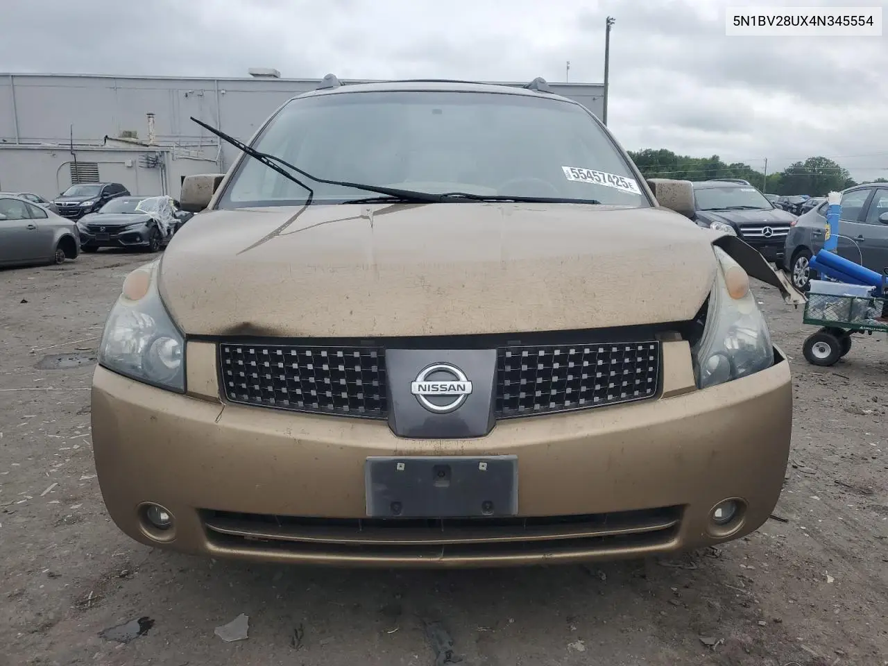 2004 Nissan Quest S VIN: 5N1BV28UX4N345554 Lot: 55457425