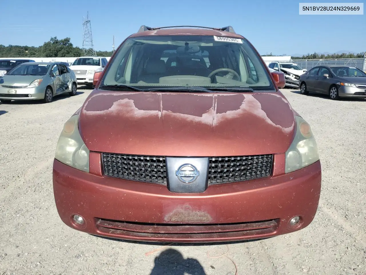 2004 Nissan Quest S VIN: 5N1BV28U24N329669 Lot: 58995305