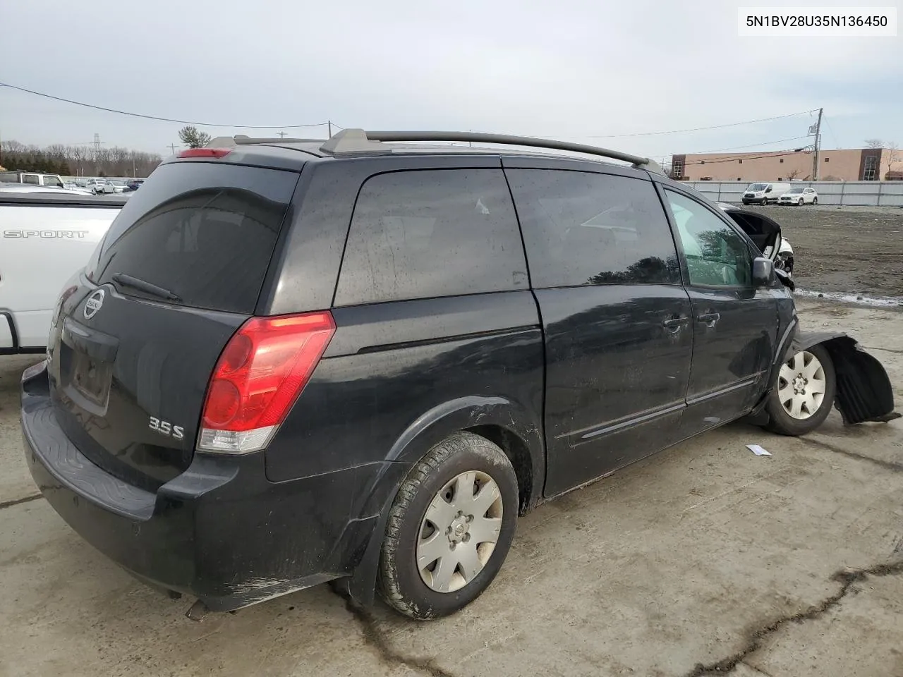 2005 Nissan Quest S VIN: 5N1BV28U35N136450 Lot: 43692985