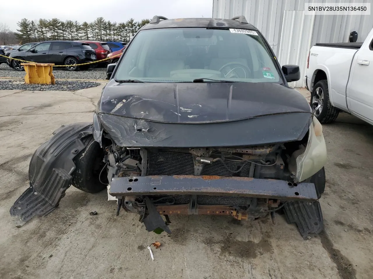 2005 Nissan Quest S VIN: 5N1BV28U35N136450 Lot: 43692985