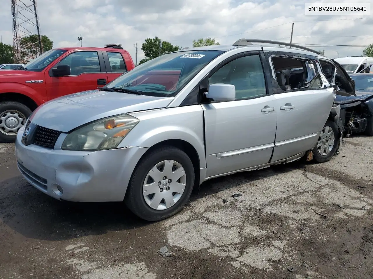 2005 Nissan Quest S VIN: 5N1BV28U75N105640 Lot: 60193935