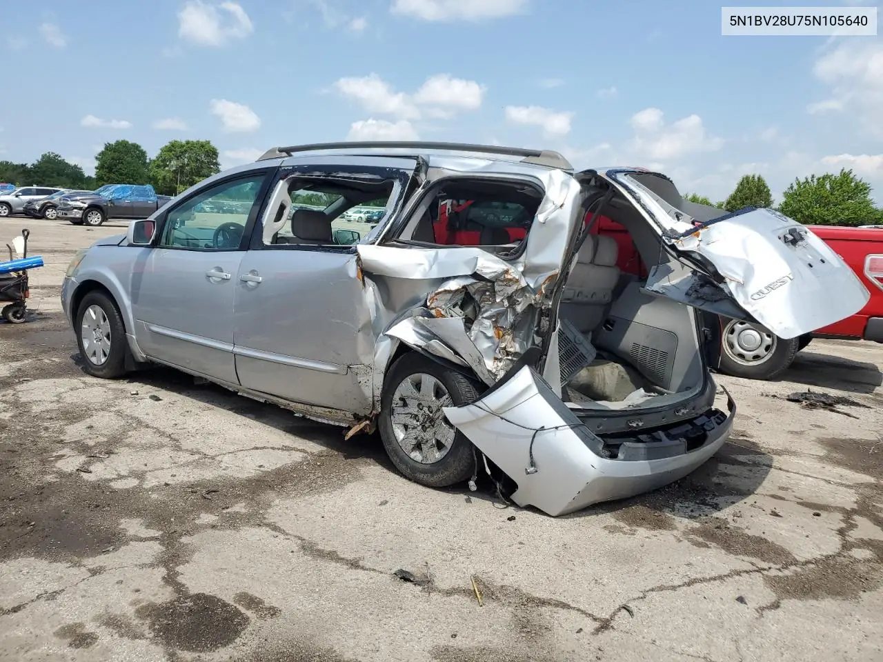 2005 Nissan Quest S VIN: 5N1BV28U75N105640 Lot: 60193935