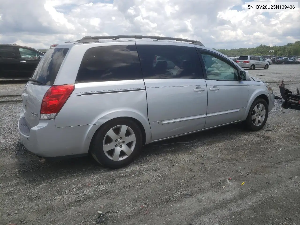 2005 Nissan Quest S VIN: 5N1BV28U25N139436 Lot: 60980485