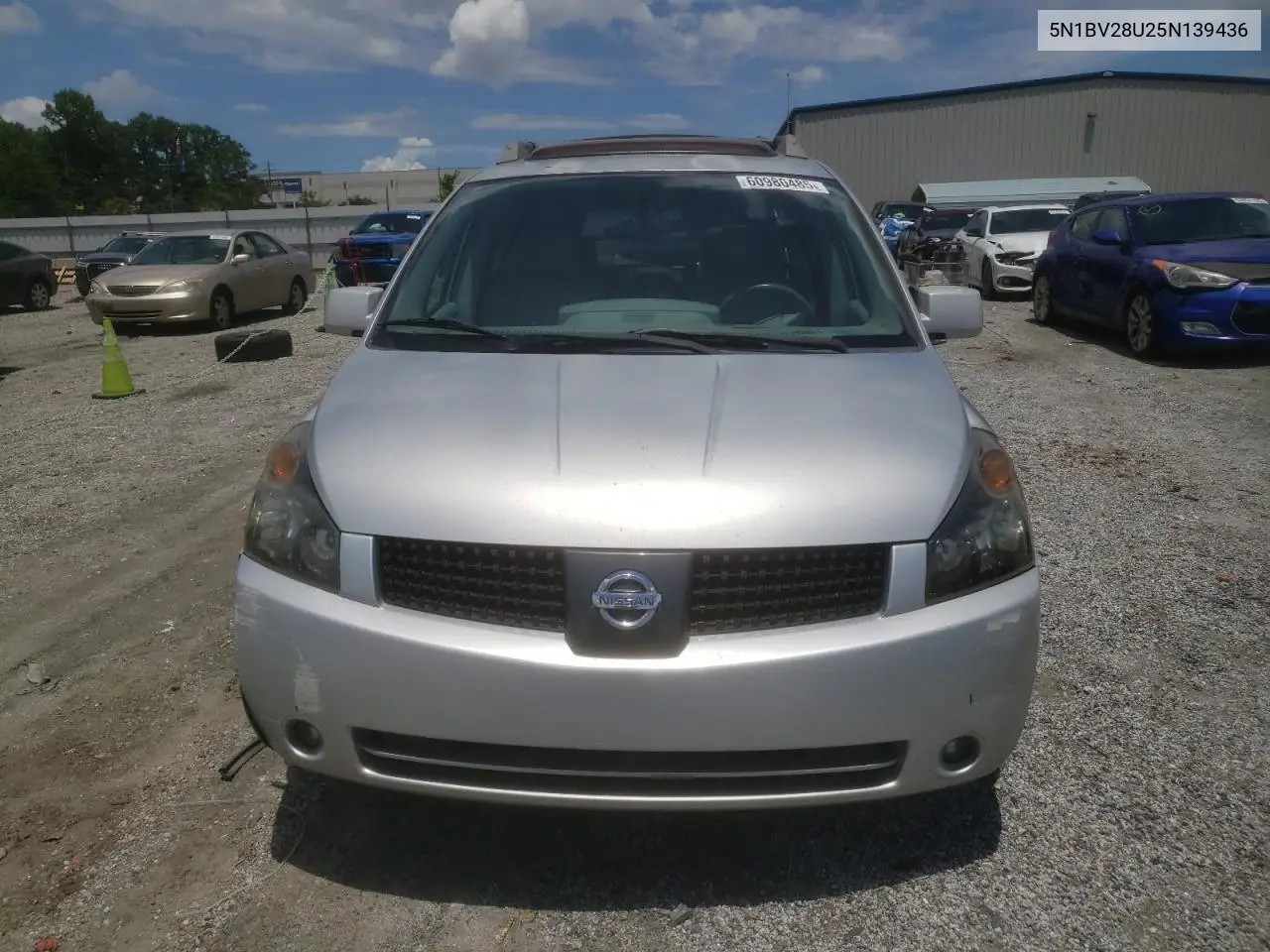 2005 Nissan Quest S VIN: 5N1BV28U25N139436 Lot: 60980485