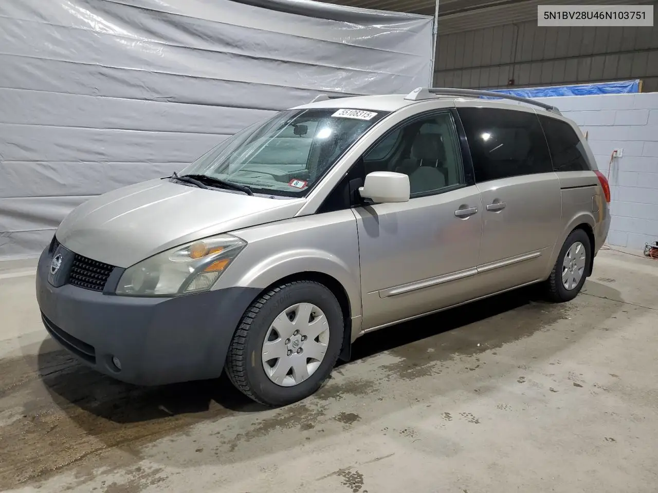 2006 Nissan Quest S VIN: 5N1BV28U46N103751 Lot: 55108315