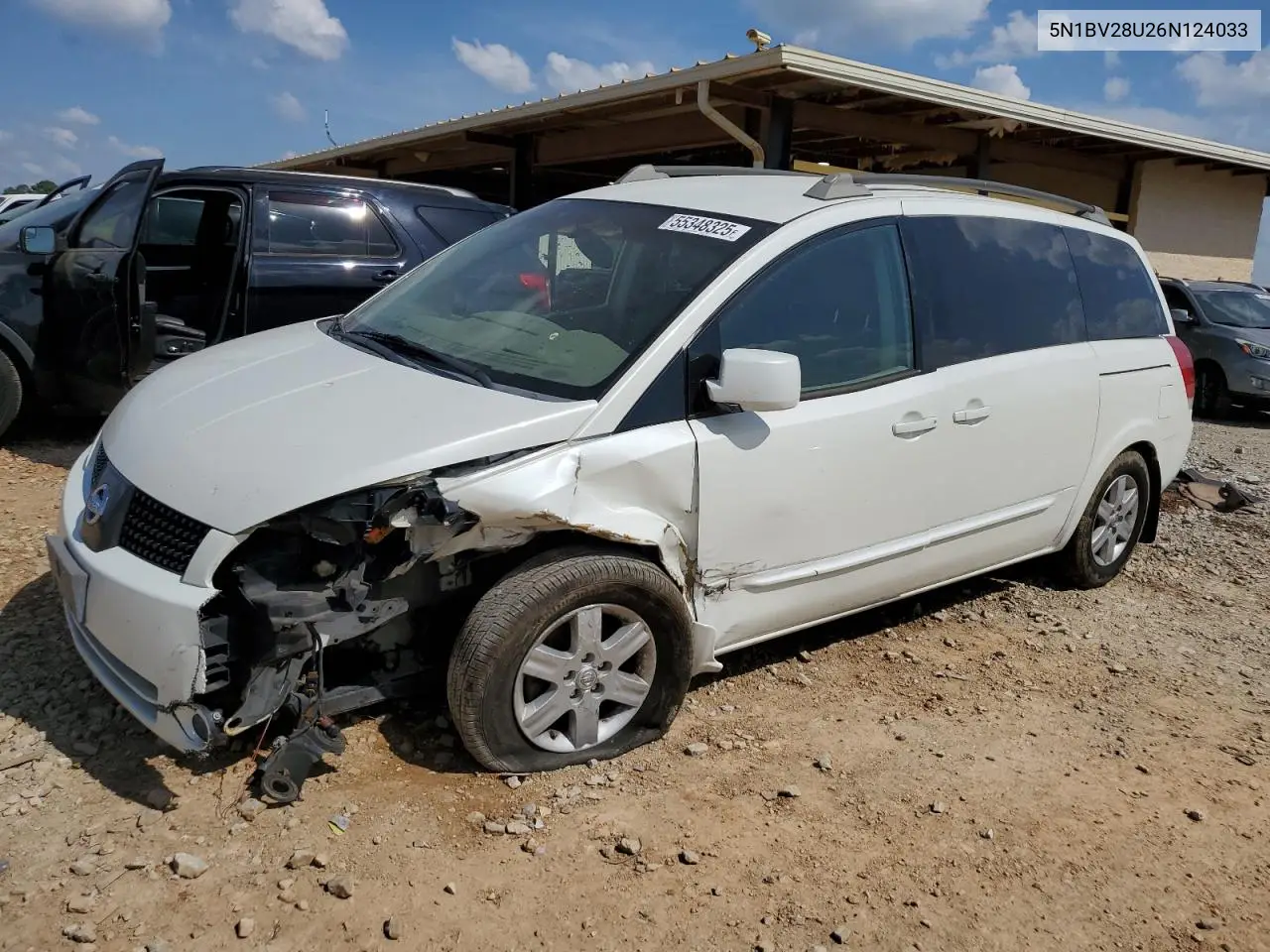 2006 Nissan Quest S VIN: 5N1BV28U26N124033 Lot: 55348325