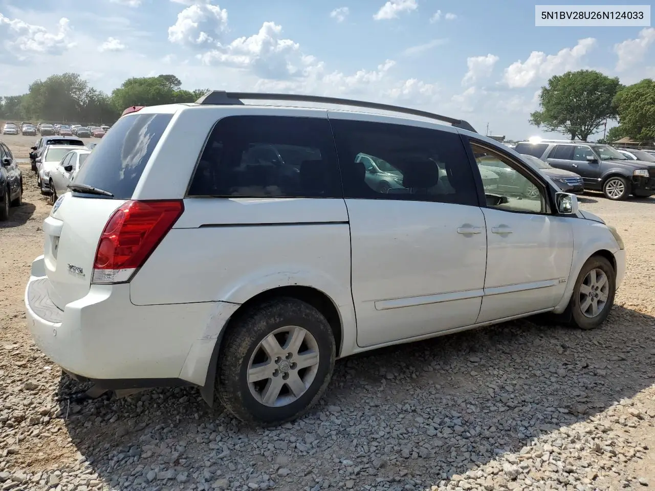 2006 Nissan Quest S VIN: 5N1BV28U26N124033 Lot: 55348325