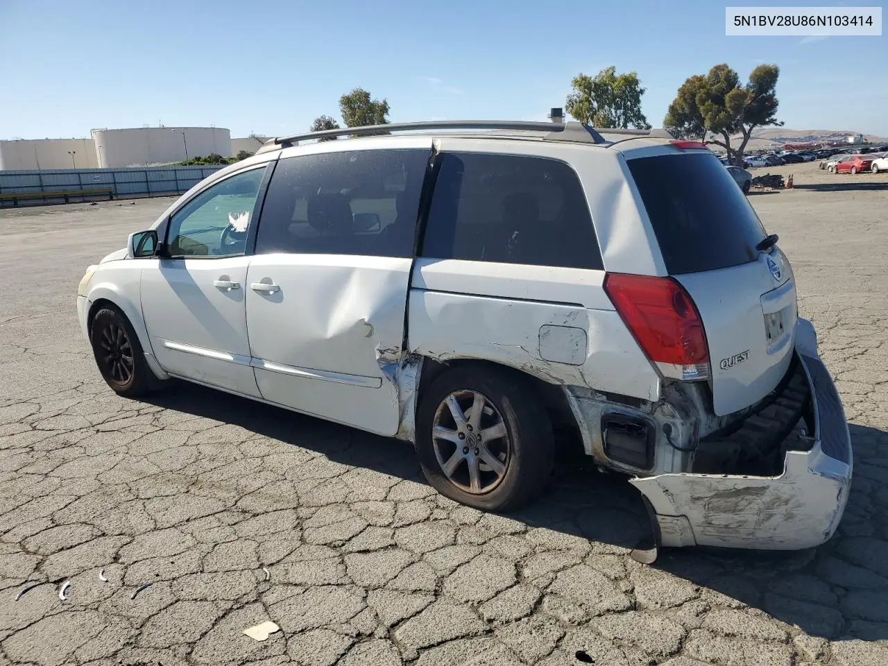 2006 Nissan Quest S VIN: 5N1BV28U86N103414 Lot: 56344695