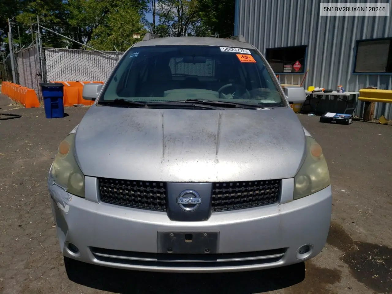 2006 Nissan Quest S VIN: 5N1BV28UX6N120246 Lot: 58083775