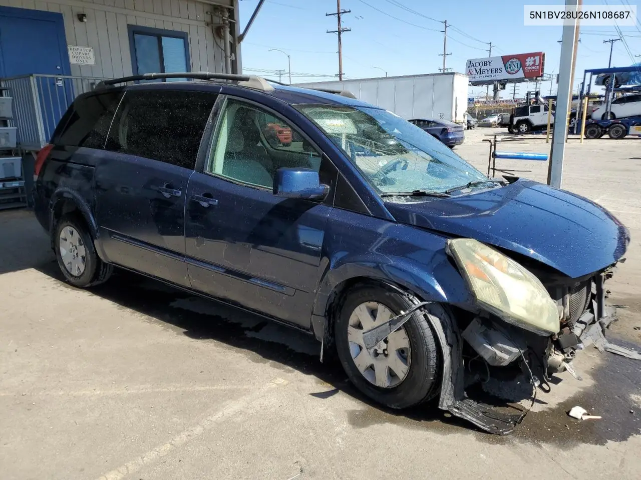 2006 Nissan Quest S VIN: 5N1BV28U26N108687 Lot: 61153795
