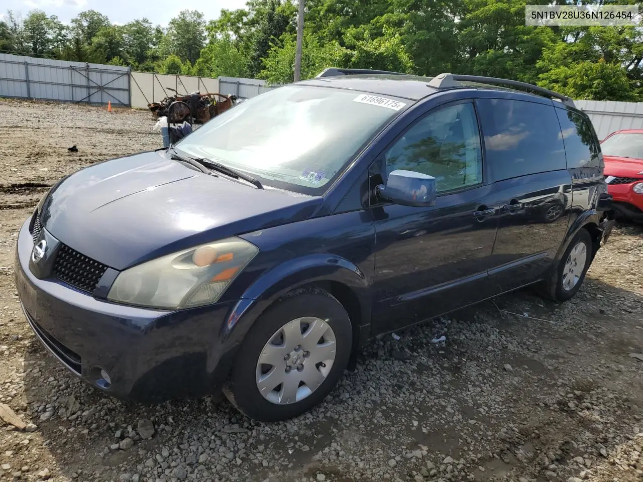 2006 Nissan Quest S VIN: 5N1BV28U36N126454 Lot: 61696175