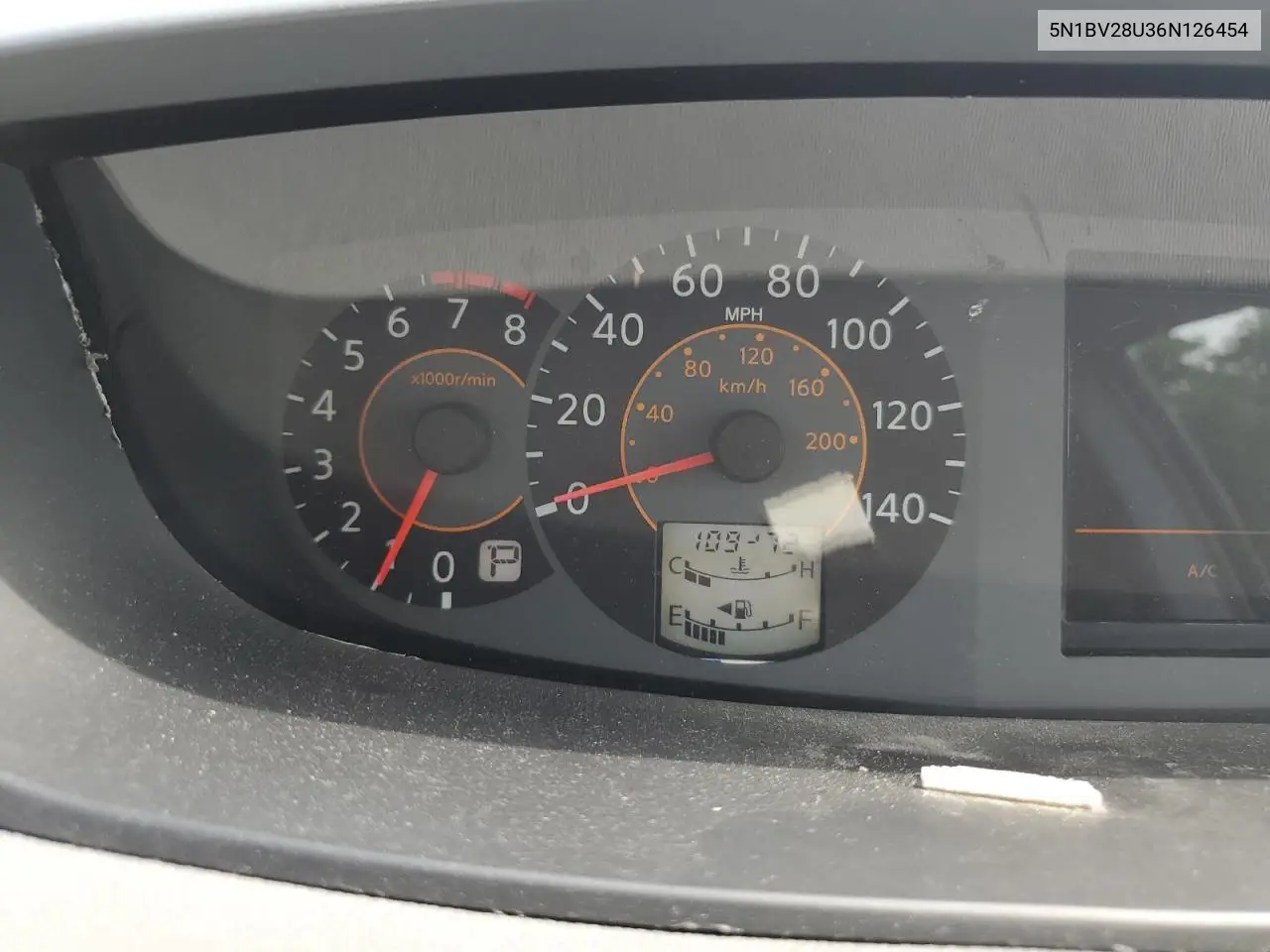 2006 Nissan Quest S VIN: 5N1BV28U36N126454 Lot: 61696175