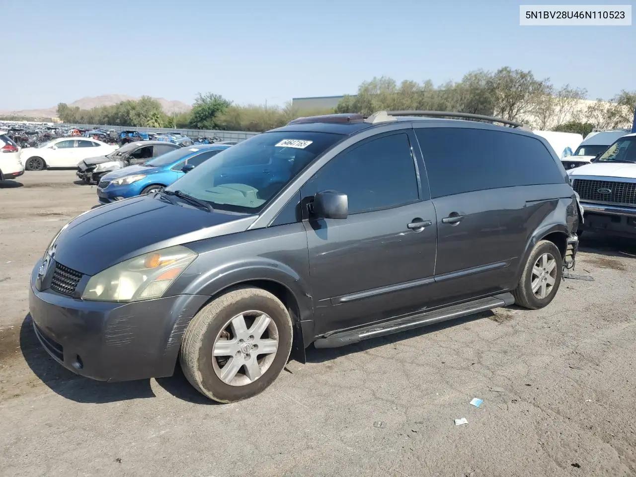 2006 Nissan Quest S VIN: 5N1BV28U46N110523 Lot: 64647165