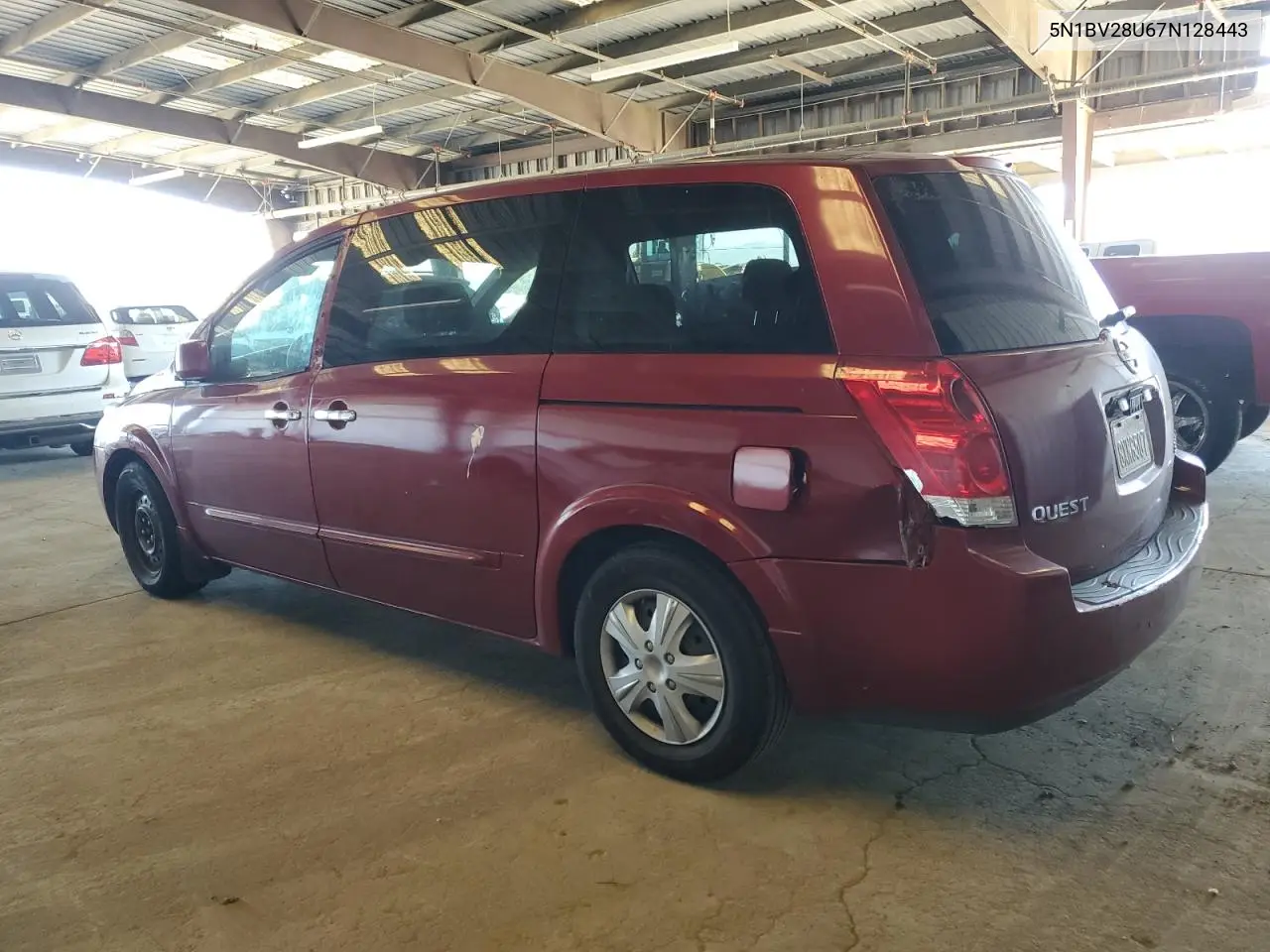 2007 Nissan Quest S VIN: 5N1BV28U67N128443 Lot: 55982835