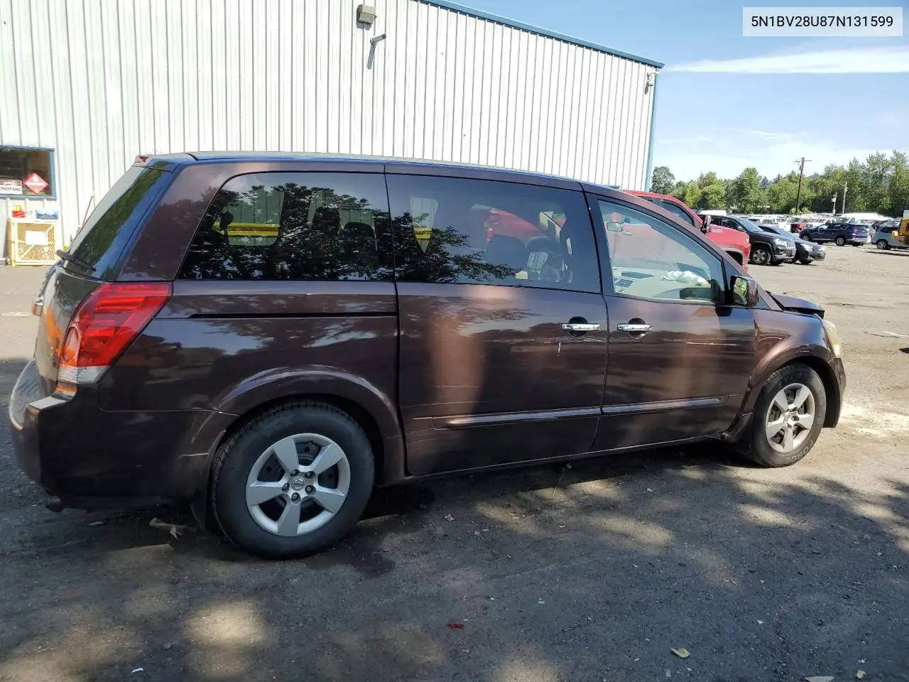 2007 Nissan Quest S VIN: 5N1BV28U87N131599 Lot: 59339875