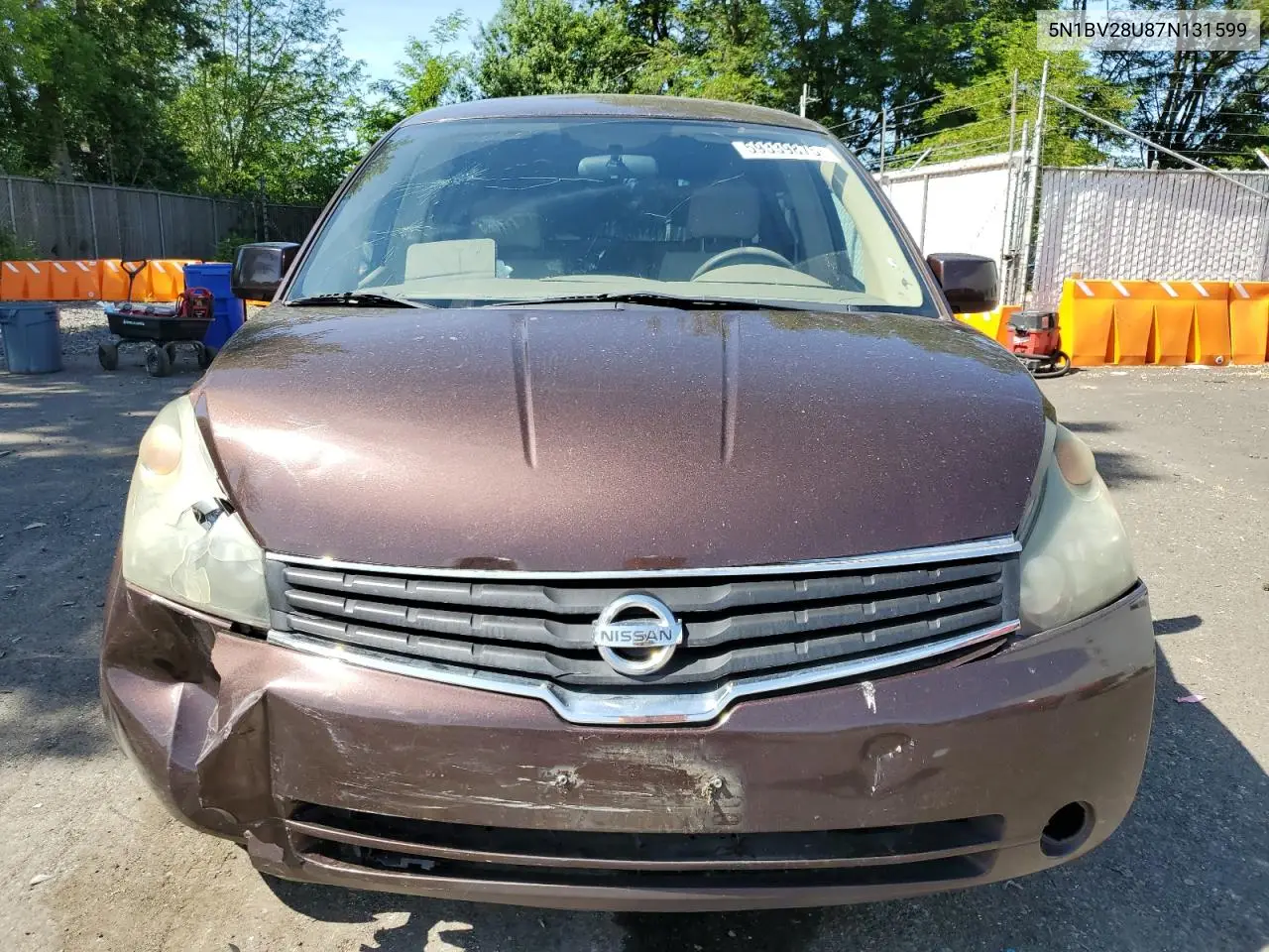 2007 Nissan Quest S VIN: 5N1BV28U87N131599 Lot: 59339875