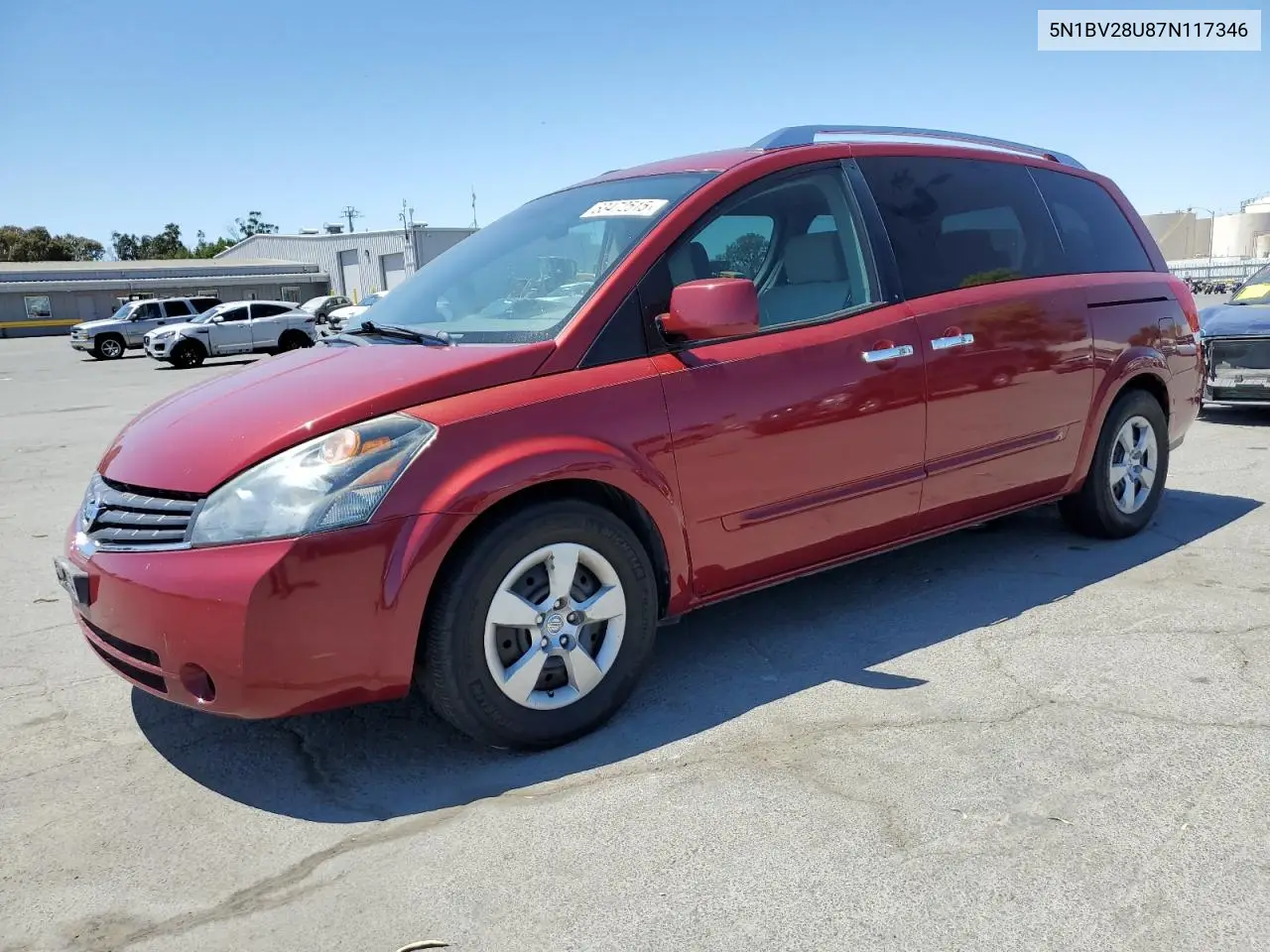 2007 Nissan Quest S VIN: 5N1BV28U87N117346 Lot: 63472515
