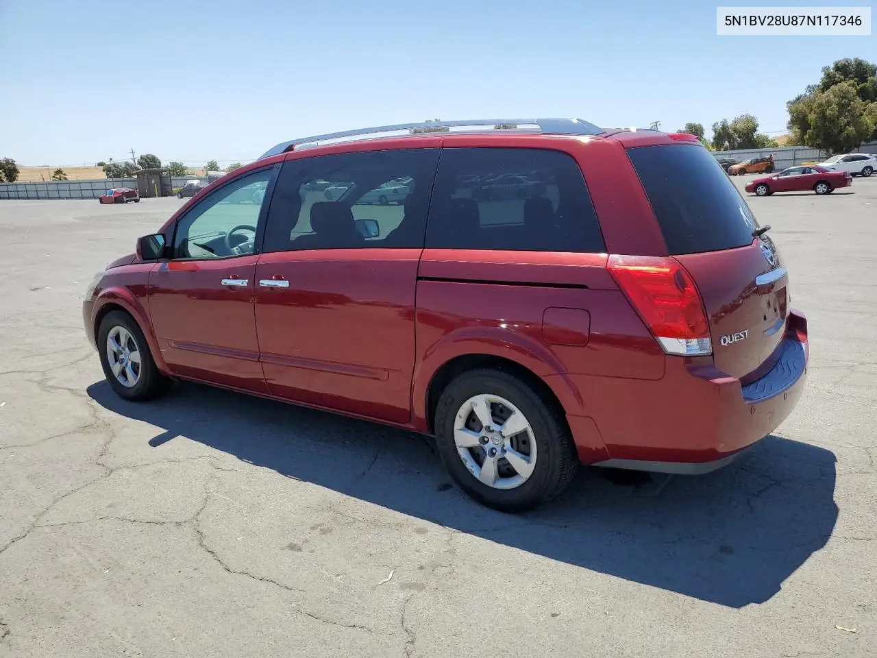 2007 Nissan Quest S VIN: 5N1BV28U87N117346 Lot: 63472515