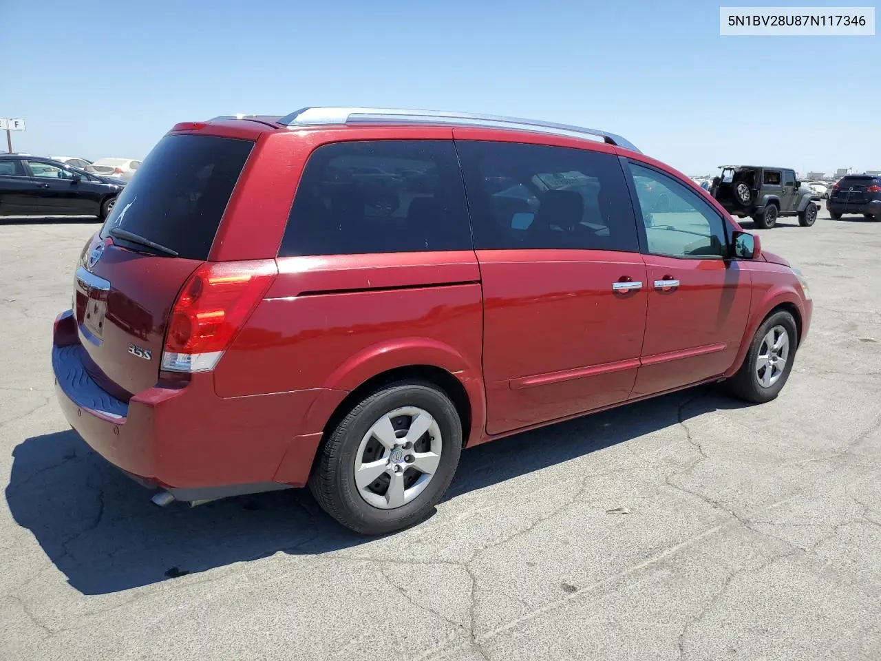 2007 Nissan Quest S VIN: 5N1BV28U87N117346 Lot: 63472515