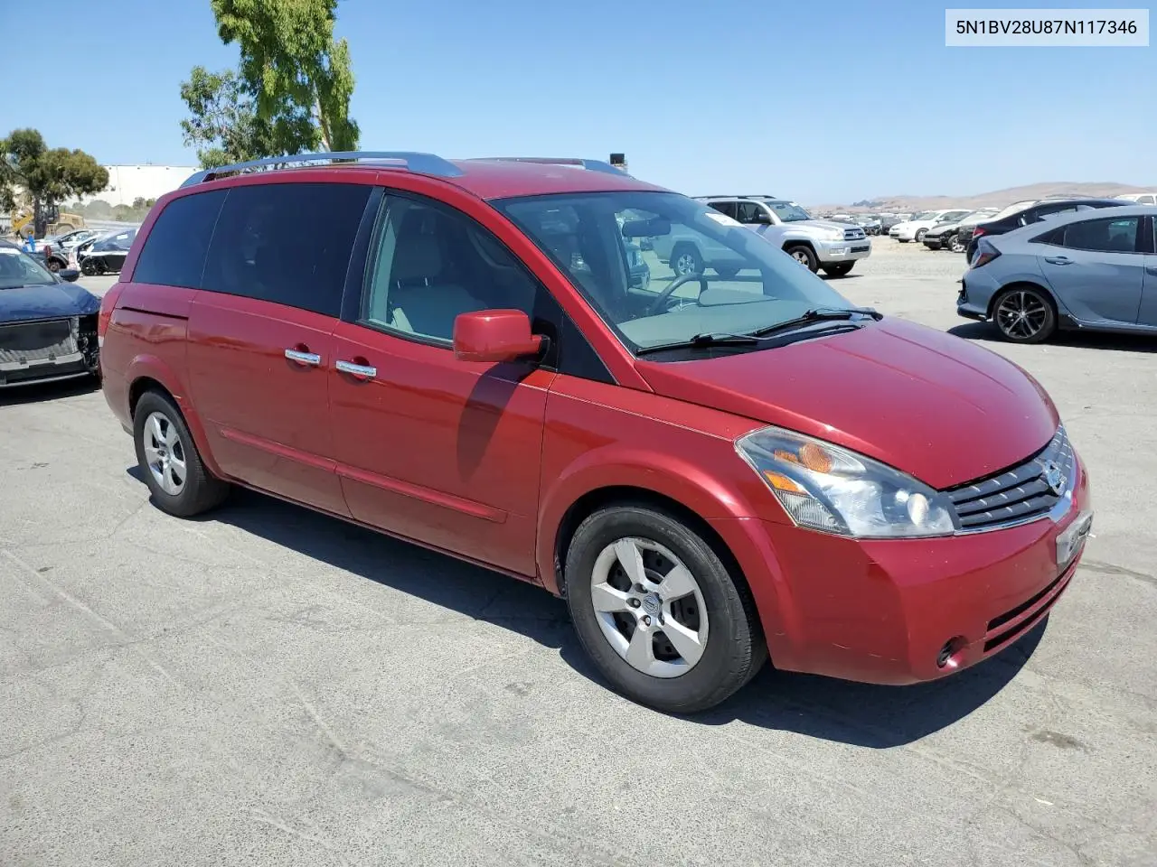 2007 Nissan Quest S VIN: 5N1BV28U87N117346 Lot: 63472515