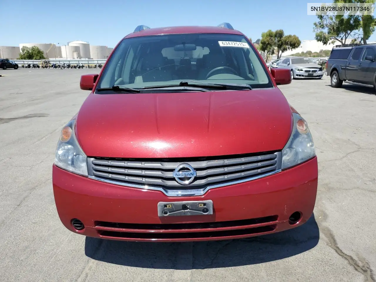2007 Nissan Quest S VIN: 5N1BV28U87N117346 Lot: 63472515