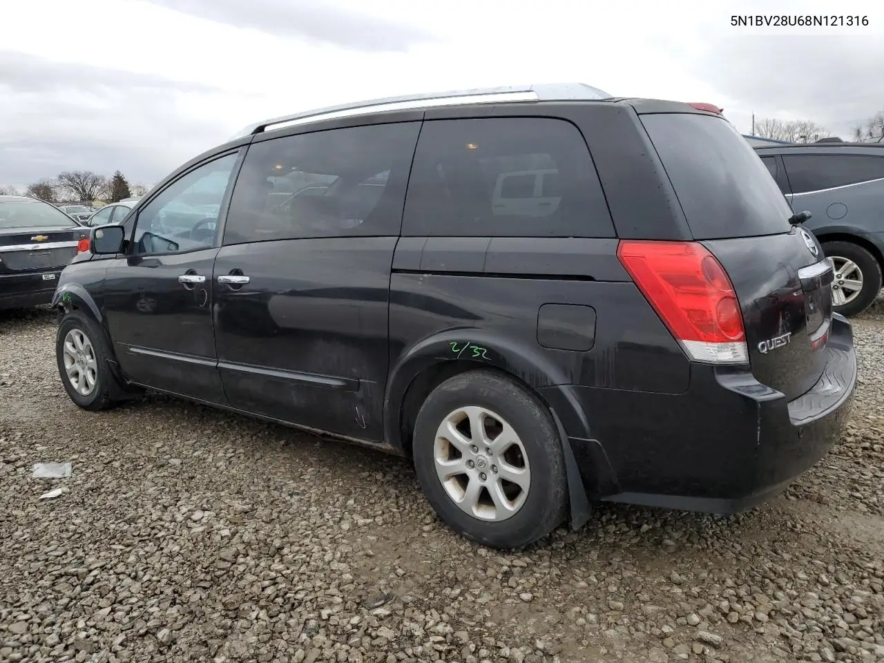 2008 Nissan Quest S VIN: 5N1BV28U68N121316 Lot: 48074635