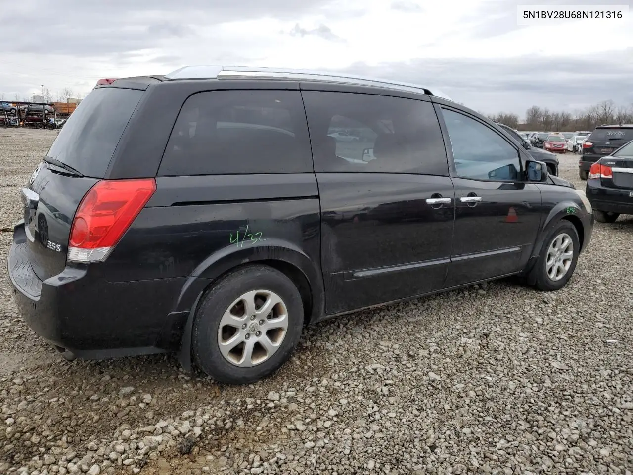 2008 Nissan Quest S VIN: 5N1BV28U68N121316 Lot: 48074635
