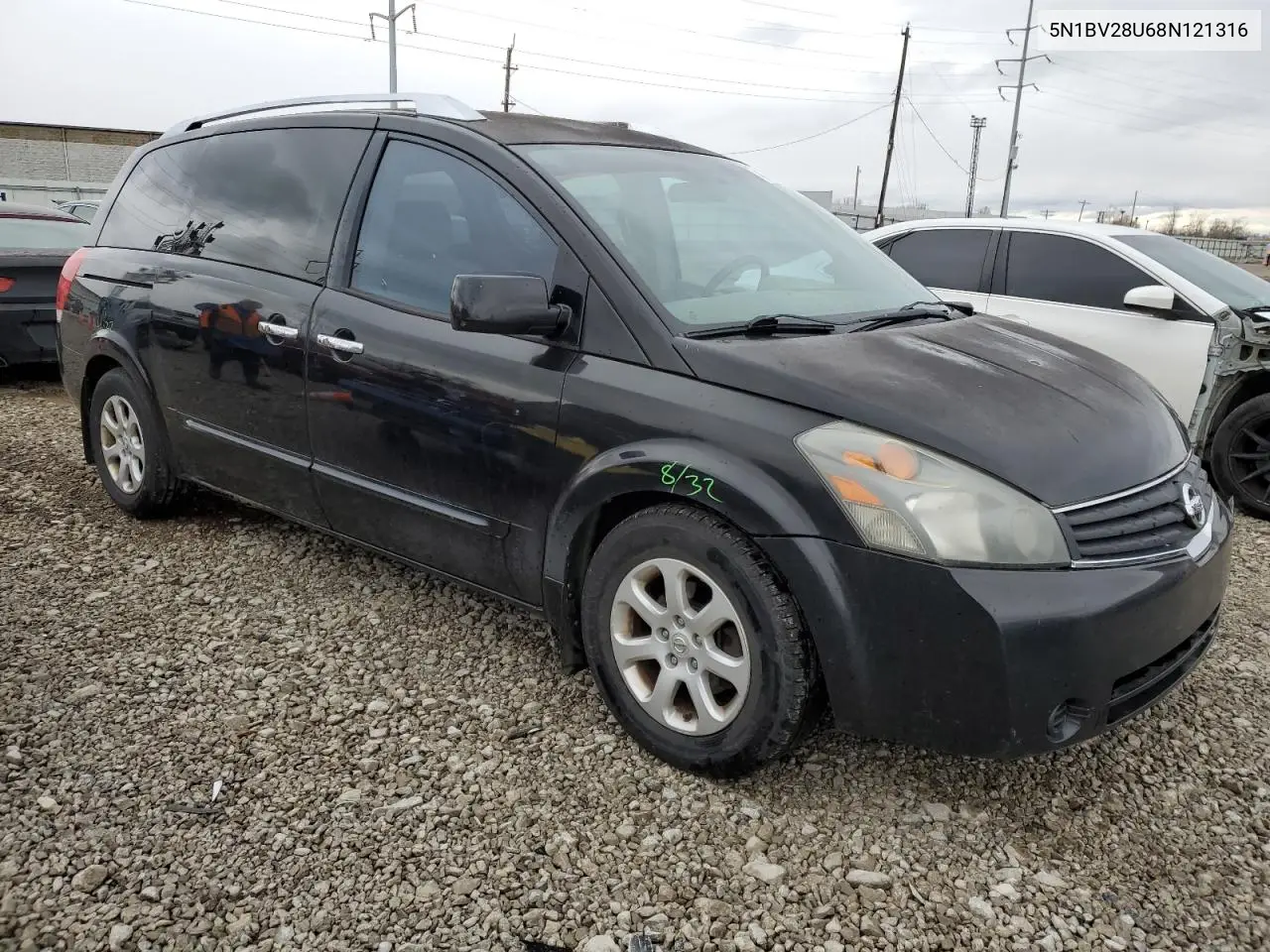 2008 Nissan Quest S VIN: 5N1BV28U68N121316 Lot: 48074635