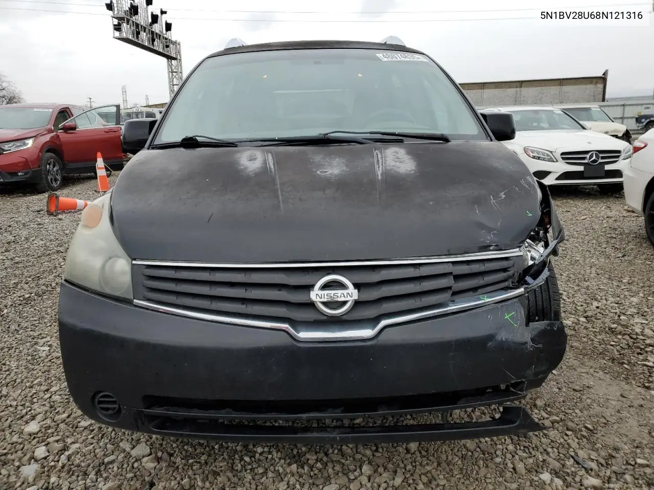 2008 Nissan Quest S VIN: 5N1BV28U68N121316 Lot: 48074635