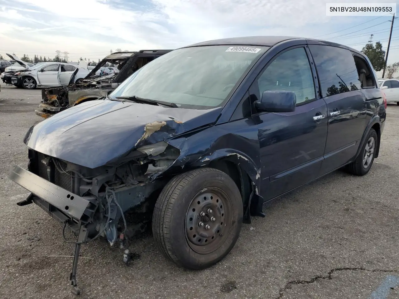 2008 Nissan Quest S VIN: 5N1BV28U48N109553 Lot: 49099465