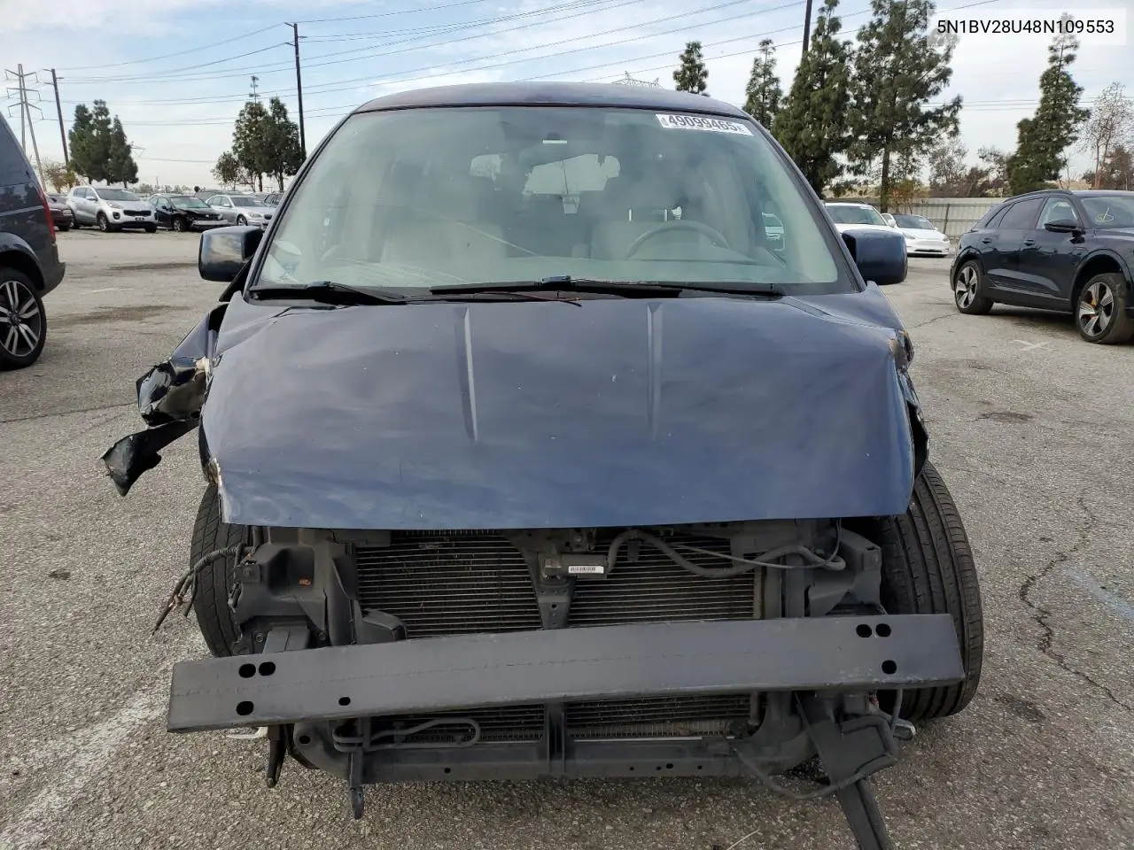 2008 Nissan Quest S VIN: 5N1BV28U48N109553 Lot: 49099465
