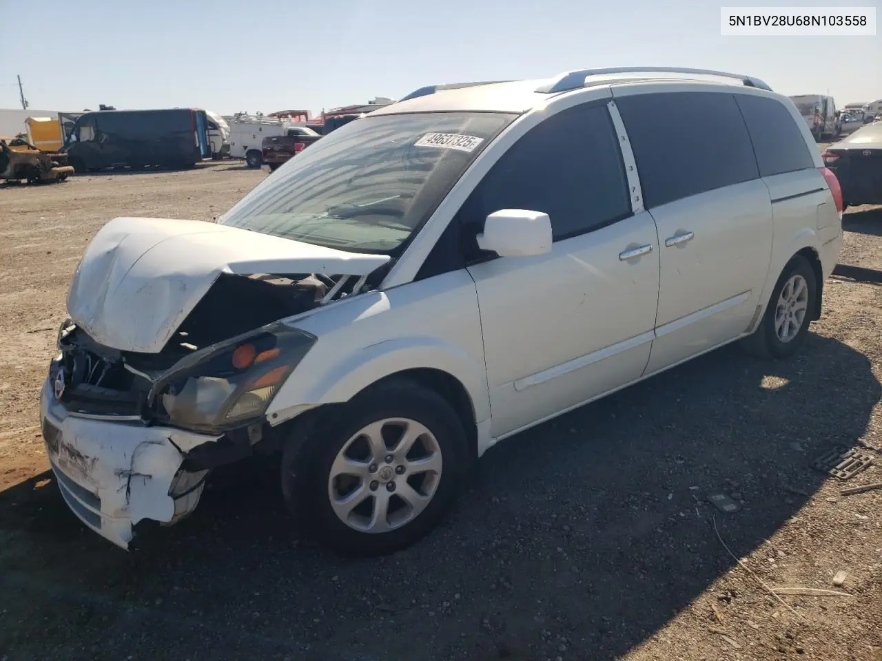 2008 Nissan Quest S VIN: 5N1BV28U68N103558 Lot: 49637325