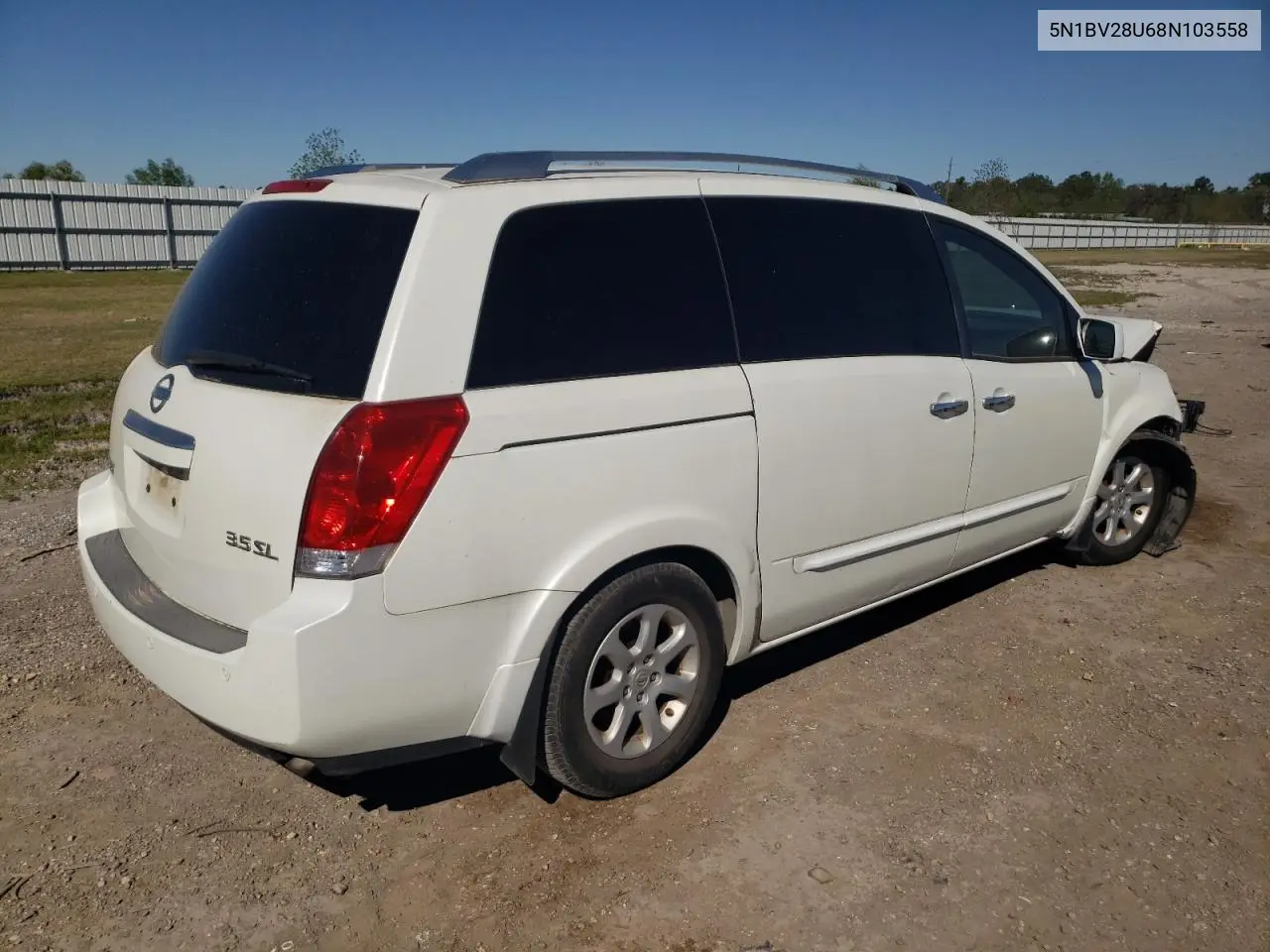 2008 Nissan Quest S VIN: 5N1BV28U68N103558 Lot: 49637325