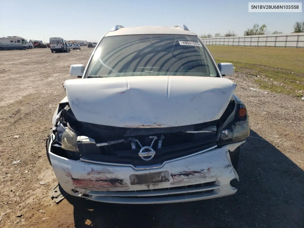 2008 Nissan Quest S VIN: 5N1BV28U68N103558 Lot: 49637325