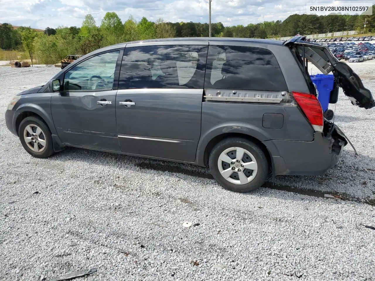 2008 Nissan Quest S VIN: 5N1BV28U08N102597 Lot: 52620195