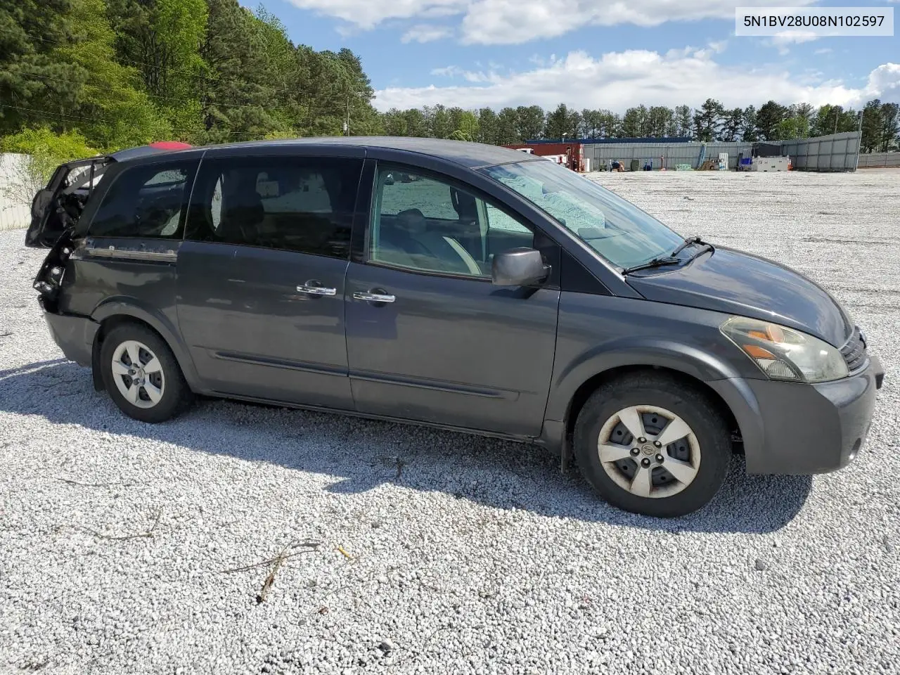 2008 Nissan Quest S VIN: 5N1BV28U08N102597 Lot: 52620195