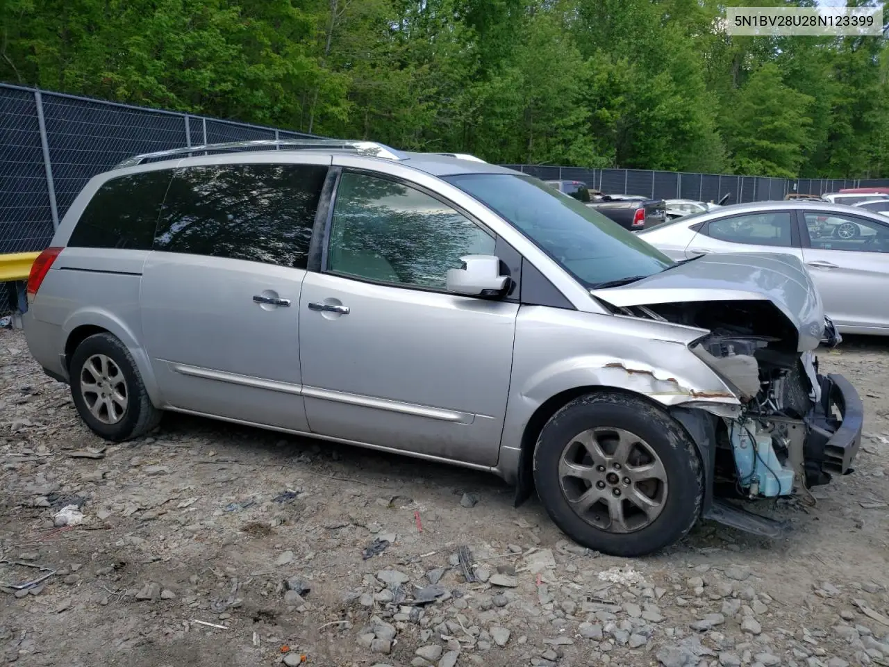 2008 Nissan Quest S VIN: 5N1BV28U28N123399 Lot: 54991765