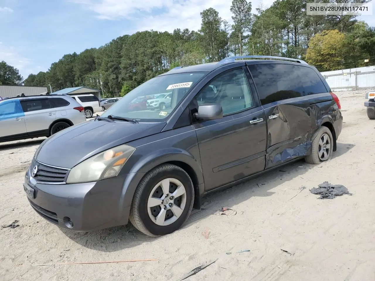 2008 Nissan Quest S VIN: 5N1BV28U98N117471 Lot: 55603595