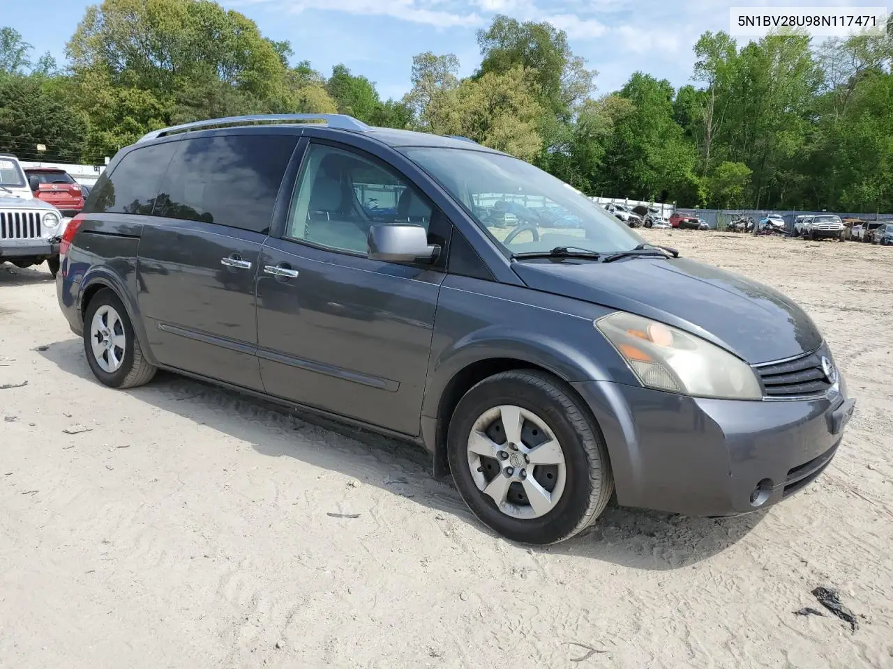 2008 Nissan Quest S VIN: 5N1BV28U98N117471 Lot: 55603595