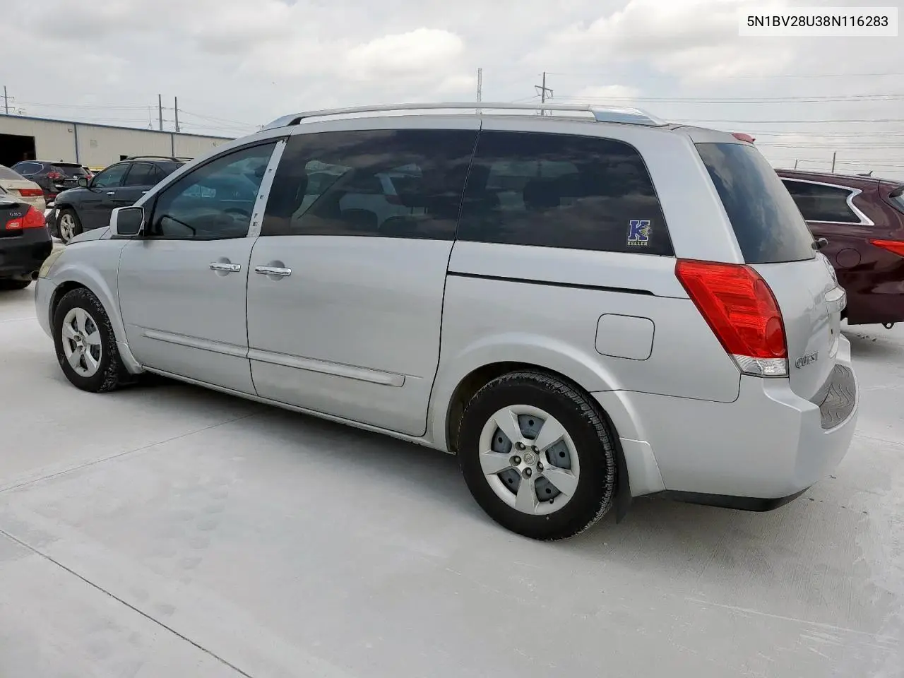 2008 Nissan Quest S VIN: 5N1BV28U38N116283 Lot: 58097935
